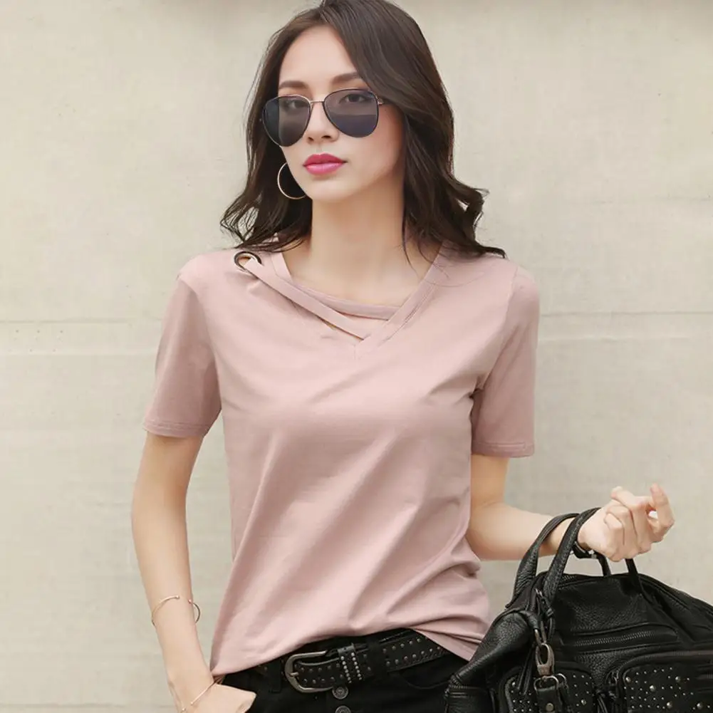 Women V-neck Lace-up T-shirt Slim Fit T-shirt for Women Stylish Lace-up V-neck Women's T-shirt Loose Fit Daily Wear
Women V-neck Lace-up T-shirt Slim Fit T-shirt for Women Stylish Lace-up V-neck Women's T-shirt Loose Fit Daily Wear