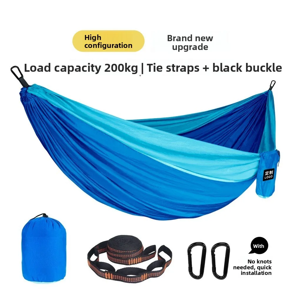 Portable outdoor camping hammock, suitable for backpacking, beach, backyard, garden, hiking, all seasons.
Portable outdoor camping hammock, suitable for backpacking, beach, backyard, garden, hiking, all seasons.