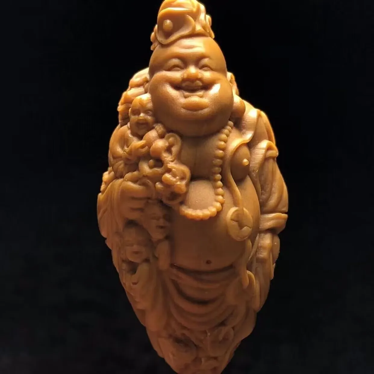 Chinese Natural Olive Dentoliva Carved Bead Maitreya Buddha Statue
Chinese Natural Olive Dentoliva Carved Bead Maitreya Buddha Statue