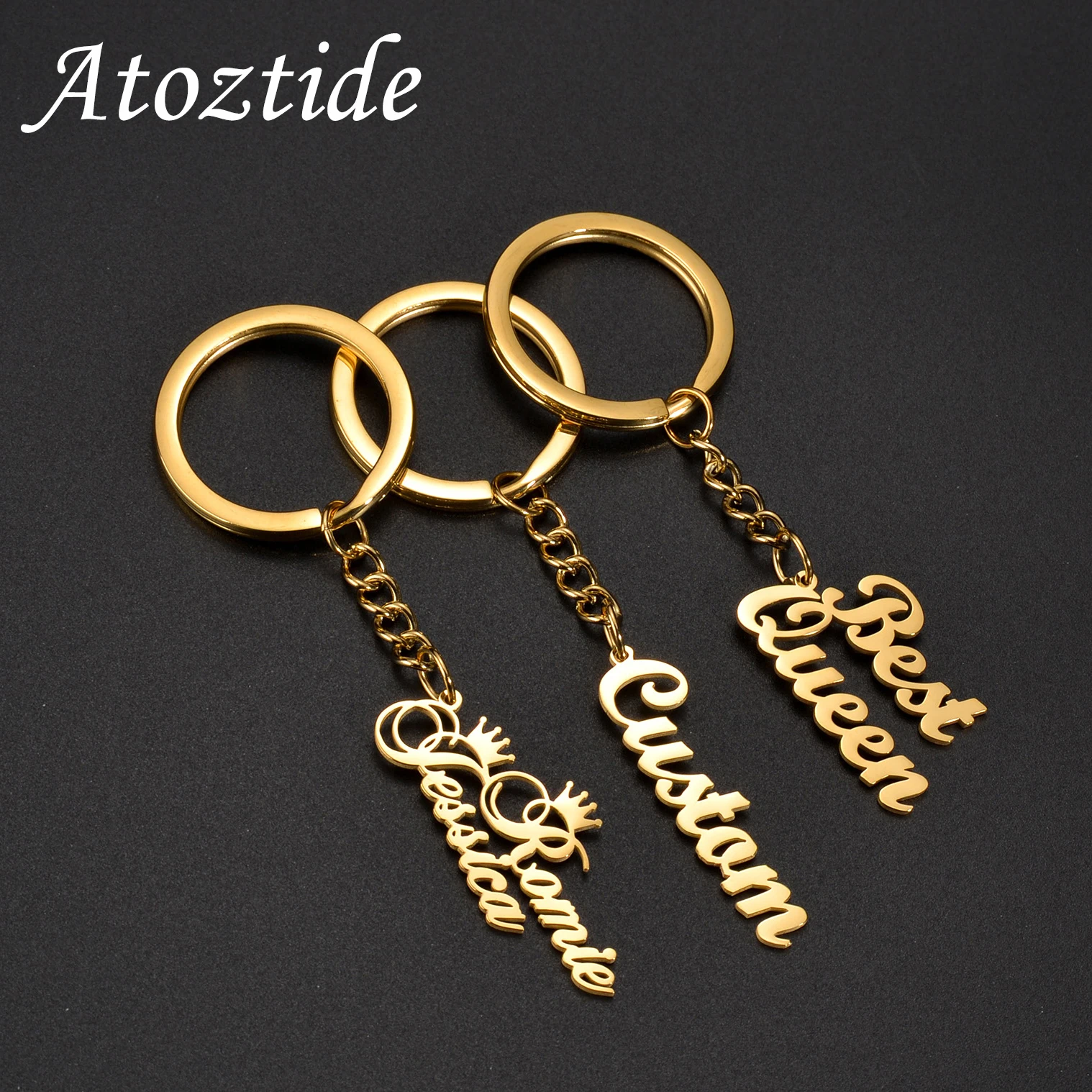 Брелок Atoztide с именем на заказ, подвеска из нержавеющей стали, сердце, звезда, брелок с именной табличкой для женщин и мужчин, ювелирные изделия, очаровательный подарок
Брелок Atoztide с именем на заказ, подвеска из нержавеющей стали, сердце, звезда, брелок с именной табличкой для женщин и мужчин, ювелирные изделия, очаровательный подарок
