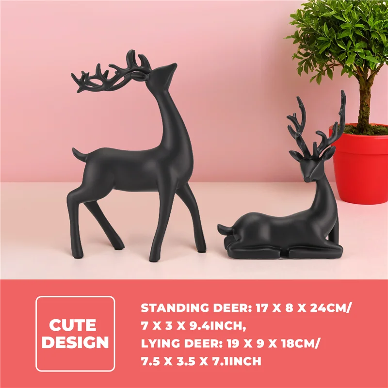 A07F-Reindeer Figurines Set Of 2 Resin Deer Statues Elk Sculpture Deer Ornaments For Living Room TV/Wine Cabinet Home Decor
A07F-Reindeer Figurines Set Of 2 Resin Deer Statues Elk Sculpture Deer Ornaments For Living Room TV/Wine Cabinet Home Decor