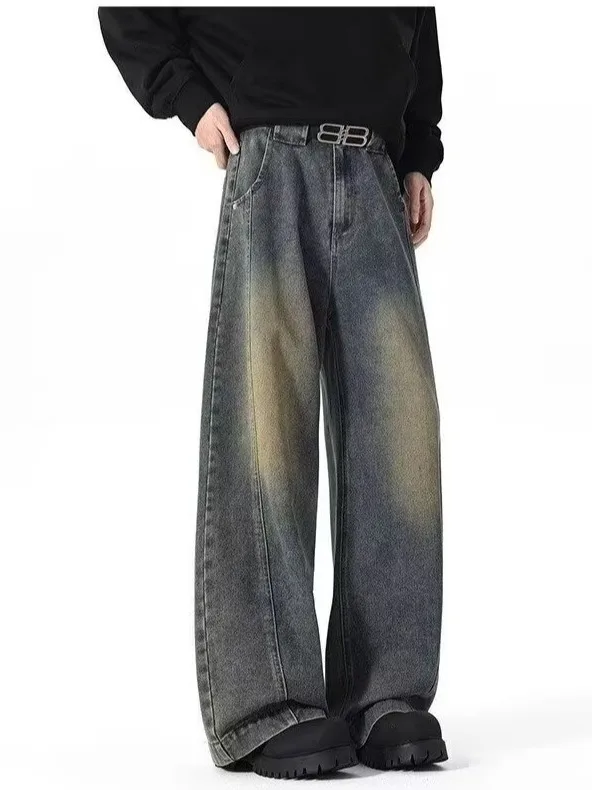 Retro Knife Men's Jeans Spring Autumn American Style Loose Wide Leg Casual Long Trousers Washed out Loose Fit Jeans
Retro Knife Men's Jeans Spring Autumn American Style Loose Wide Leg Casual Long Trousers Washed out Loose Fit Jeans