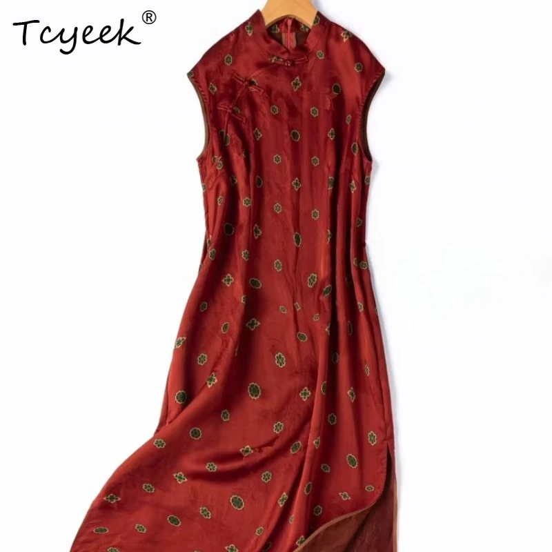 Tcyeek 100% Real Mulberry Silk Maxi Dress 2026 Slim Fit Summer Clothes for Women Retro Print Cheongsam Dresses Vestidos De Mujer
Tcyeek 100% Real Mulberry Silk Maxi Dress 2026 Slim Fit Summer Clothes for Women Retro Print Cheongsam Dresses Vestidos De Mujer