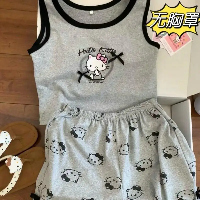 Sanrio Hello Kitty T-Shirt Cute Cartoon Style Women's Pajamas Set Summer Casual Home Wear New Sweet Fashion Can Be Worn Outside
Sanrio Hello Kitty T-Shirt Cute Cartoon Style Women's Pajamas Set Summer Casual Home Wear New Sweet Fashion Can Be Worn Outside