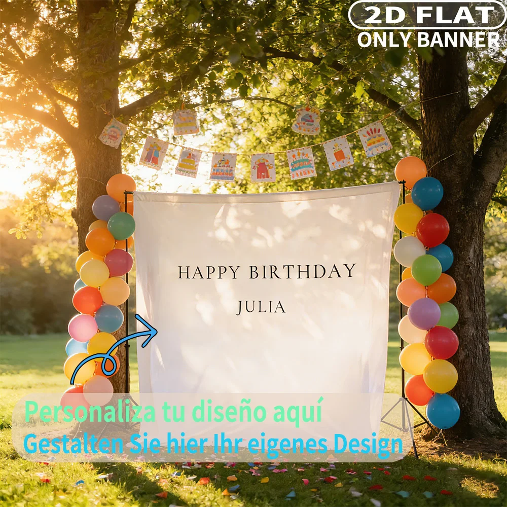 1pc Custom Hanging 2D FLAT Party Banner(NO STAND) - Polyester Banner with a Rod Pocket - Ideal for Birthday, Wedding Backdrop
1pc Custom Hanging 2D FLAT Party Banner(NO STAND) - Polyester Banner with a Rod Pocket - Ideal for Birthday, Wedding Backdrop