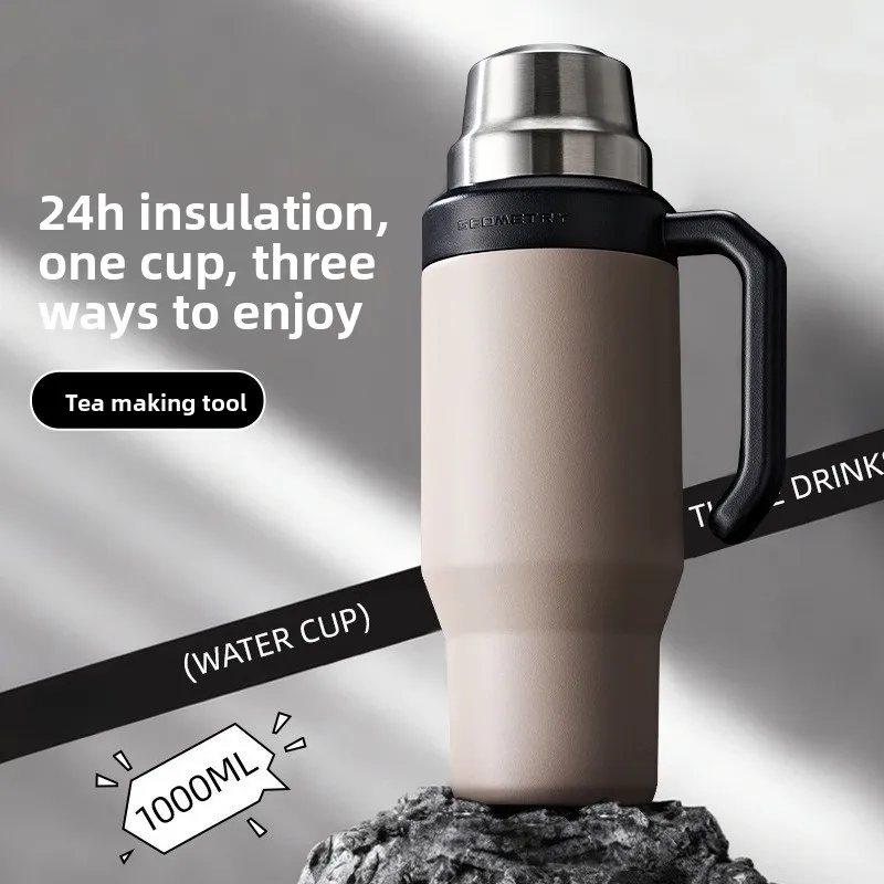 Large-capacity stainless steel water bottle - insulated thermos flask - leak-proof cup set with a straw and handle
Large-capacity stainless steel water bottle - insulated thermos flask - leak-proof cup set with a straw and handle