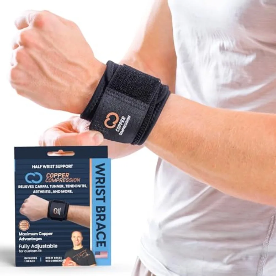 Wrist Wraps 2 Pack Adjustable Copper Infused Wrist Support for Weightlifting, Workouts, Injury Recovery, Carpal Tunnel, Tendoni
Wrist Wraps 2 Pack Adjustable Copper Infused Wrist Support for Weightlifting, Workouts, Injury Recovery, Carpal Tunnel, Tendoni