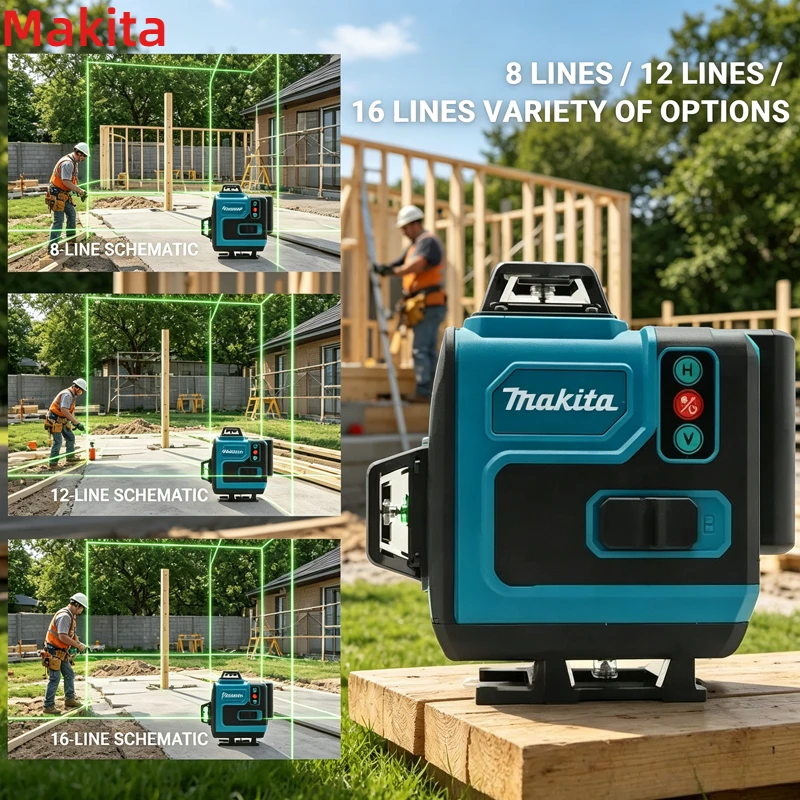 Makita 18V 6Ah Battery,16-Line Cross Level 360 Horizontal Vertical High-Precision Green Light Laser Wall-Mounted Portable Tools
Makita 18V 6Ah Battery,16-Line Cross Level 360 Horizontal Vertical High-Precision Green Light Laser Wall-Mounted Portable Tools
