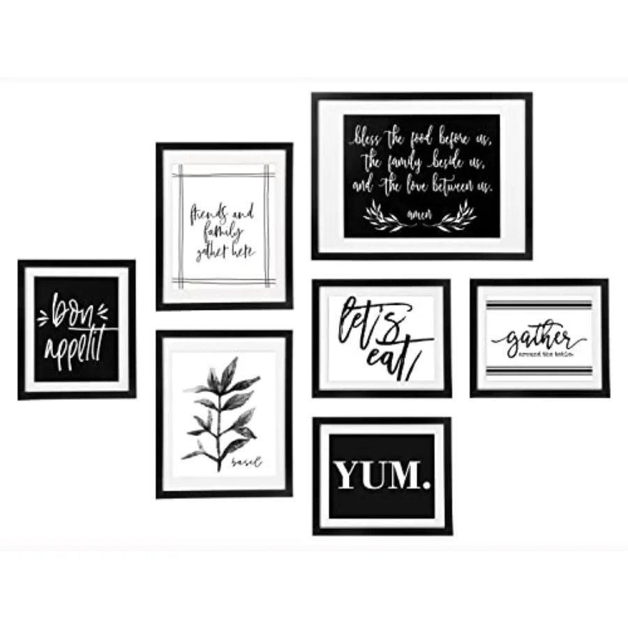 Gallery Wall Frame Set 7 Piece Black Picture Frame Set for Kitchen Dining Room Wall Decor with Inspirational Quotes Multi Size
Gallery Wall Frame Set 7 Piece Black Picture Frame Set for Kitchen Dining Room Wall Decor with Inspirational Quotes Multi Size