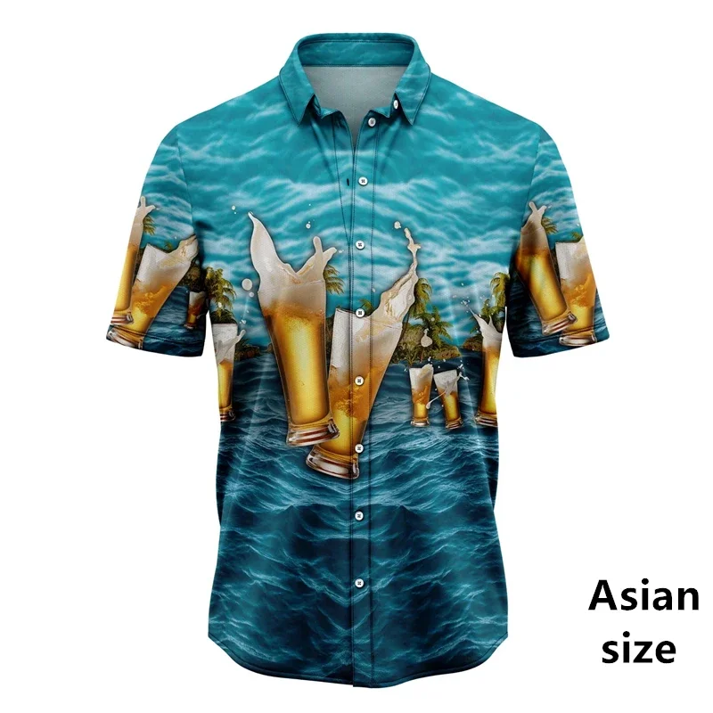 Loose Breathable Aloha Shirts Men Vacation Daily All-match Blouse, Tropical Sea Beer Glass Pattern
Loose Breathable Aloha Shirts Men Vacation Daily All-match Blouse, Tropical Sea Beer Glass Pattern