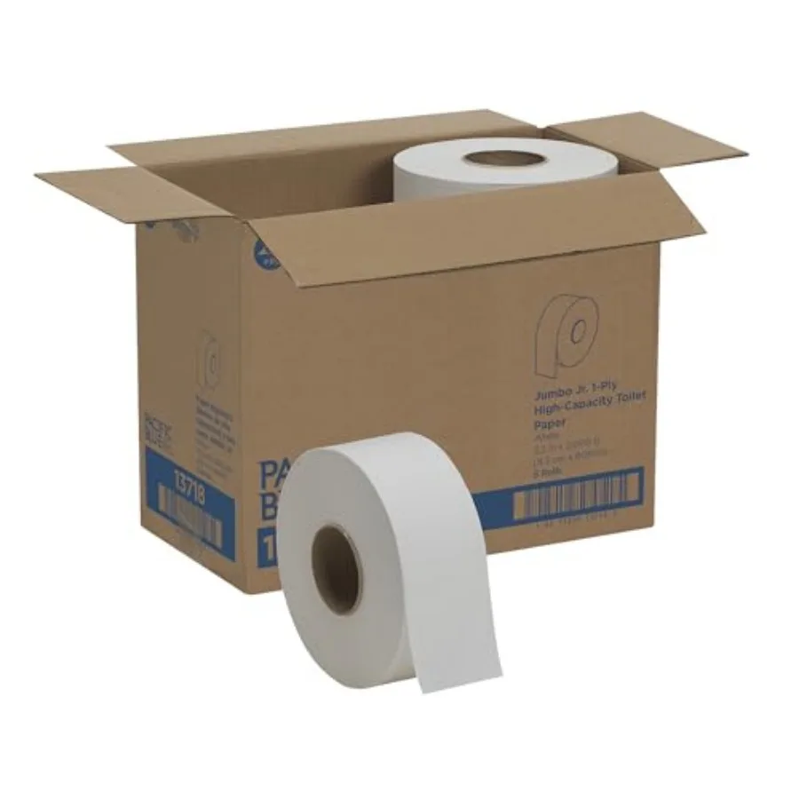 Pacific Blue Basic 1-Ply Jumbo Jr. 9'' Toilet Paper by GP PRO,13718, 2, 000 Linear Feet Per Roll, 8 Rolls Per Case
Pacific Blue Basic 1-Ply Jumbo Jr. 9'' Toilet Paper by GP PRO,13718, 2, 000 Linear Feet Per Roll, 8 Rolls Per Case
