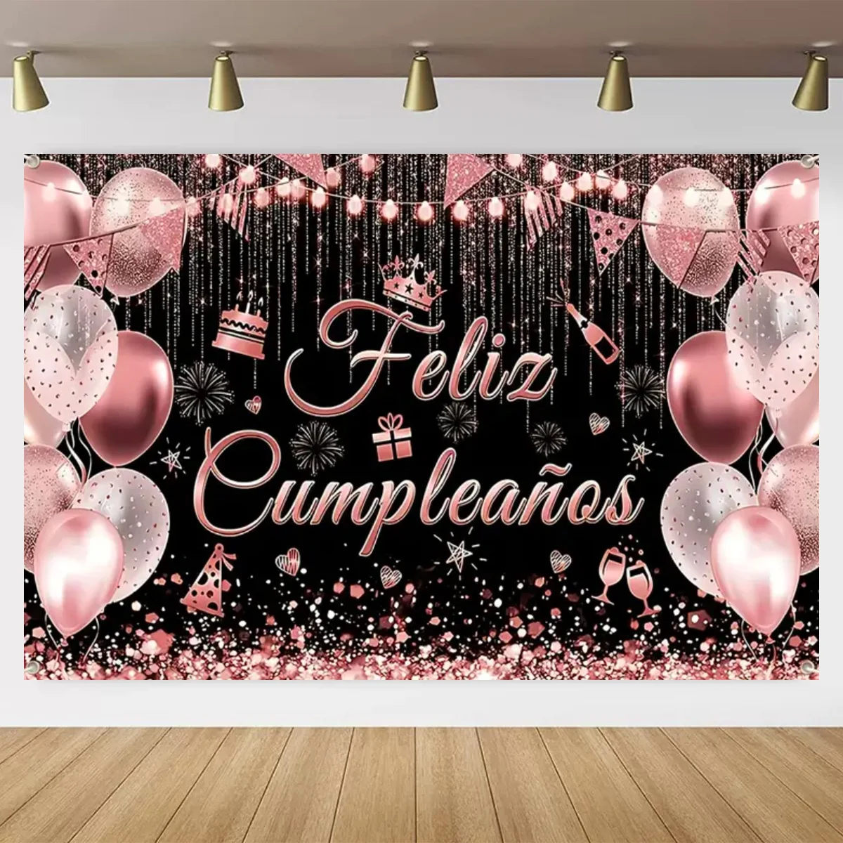Feliz Cumpleaños Spanish Happy Birthday Photography Backdrops Pink Gold Sparkling Balloon Party Photo Studio Background CA-01
Feliz Cumpleaños Spanish Happy Birthday Photography Backdrops Pink Gold Sparkling Balloon Party Photo Studio Background CA-01
