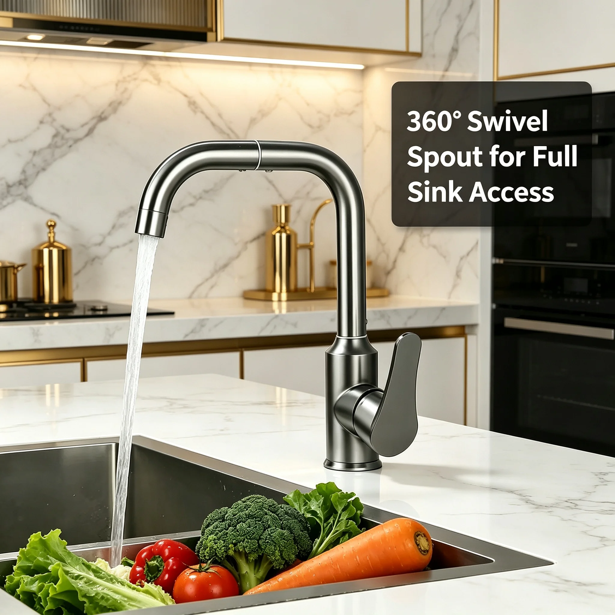 1 Pc Matte Stainless Steel Kitchen Sink Faucet 720° Rotation Modern Stylish High-Quality Easy Install Hot Cold Water Essential
1 Pc Matte Stainless Steel Kitchen Sink Faucet 720° Rotation Modern Stylish High-Quality Easy Install Hot Cold Water Essential