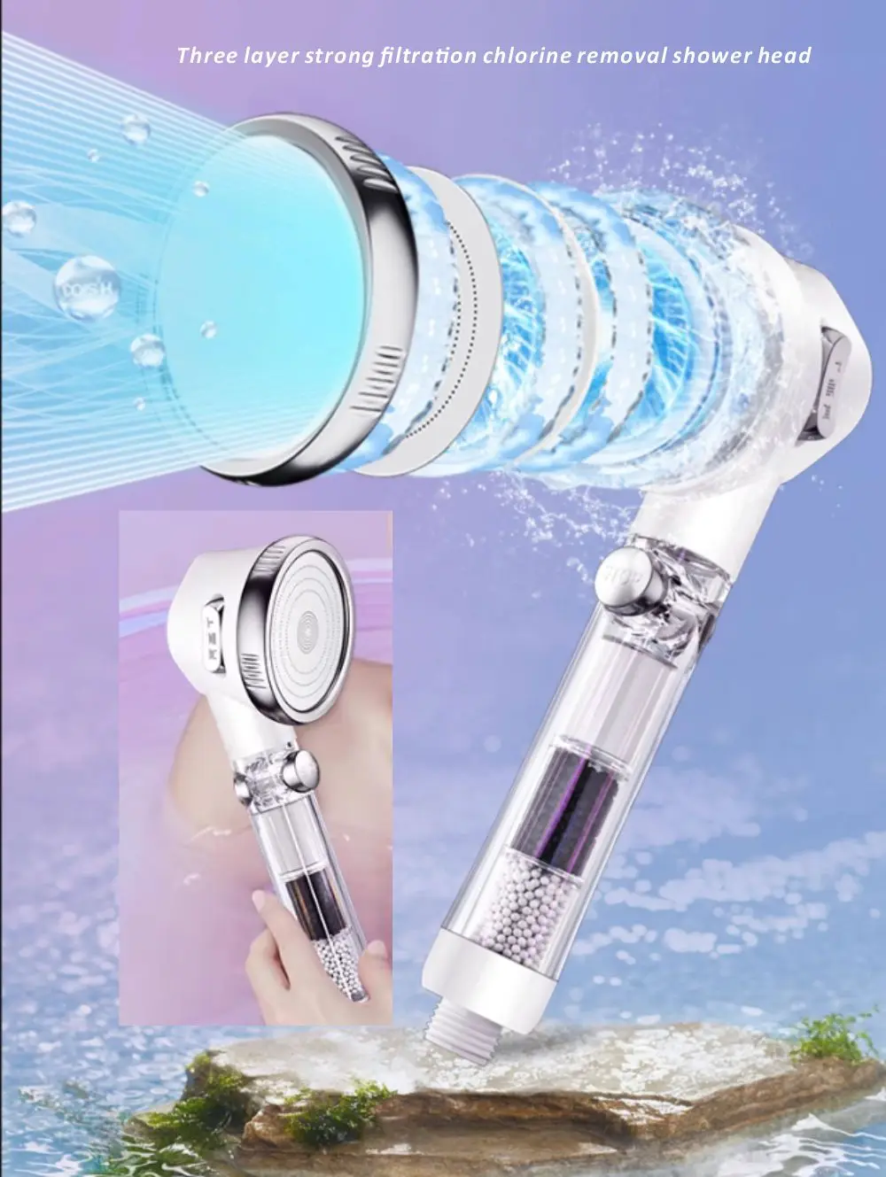 New High Pressure Water Saving 3 Modes Shower Heads Strong Filtration Chlorine Removal Massage Sprayer Bathroom Accessories
New High Pressure Water Saving 3 Modes Shower Heads Strong Filtration Chlorine Removal Massage Sprayer Bathroom Accessories