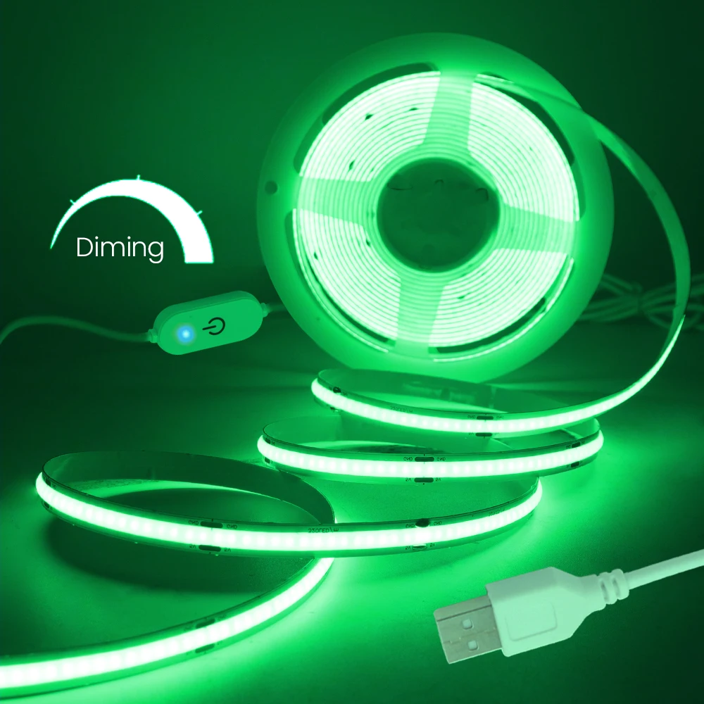 COB LED Strip 5V USB LED Tape 320LEDs/m RA90 High Density Flexible Linear Lighting Warm Natural White Red Green Blue Light
COB LED Strip 5V USB LED Tape 320LEDs/m RA90 High Density Flexible Linear Lighting Warm Natural White Red Green Blue Light