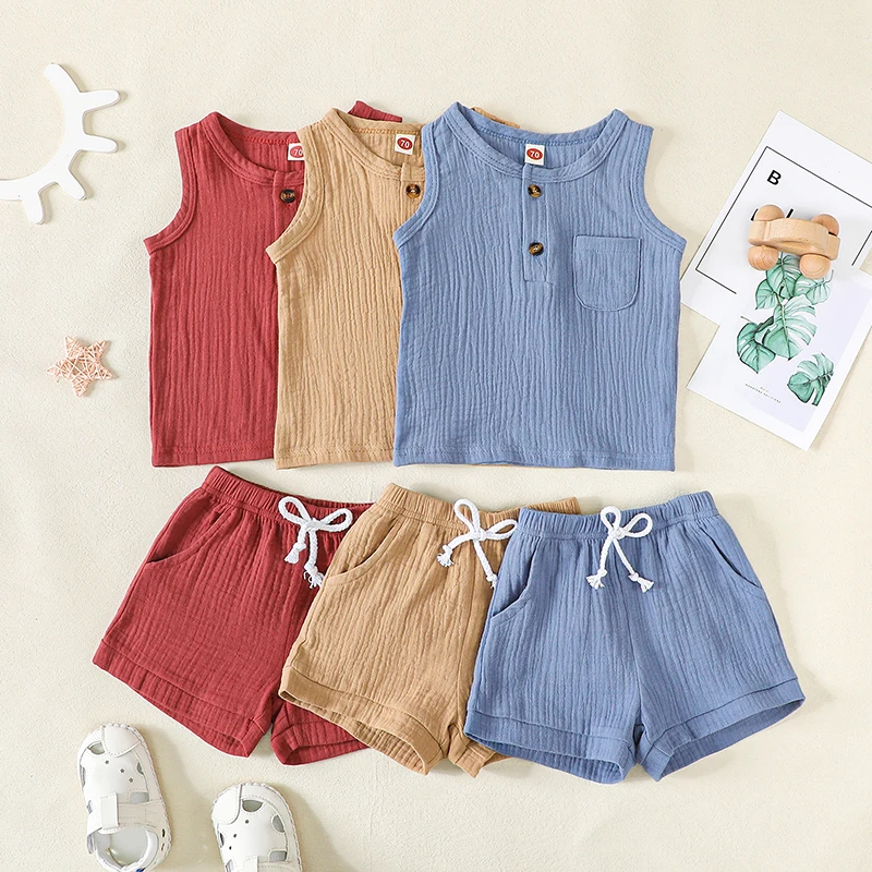 2024-02-23 Lioraitiin Toddler Baby Boy Summer Clothes Shorts Set Sleeveless Cotton Tank Top Elastic Shorts Infant 2Pcs Outfit
2024-02-23 Lioraitiin Toddler Baby Boy Summer Clothes Shorts Set Sleeveless Cotton Tank Top Elastic Shorts Infant 2Pcs Outfit