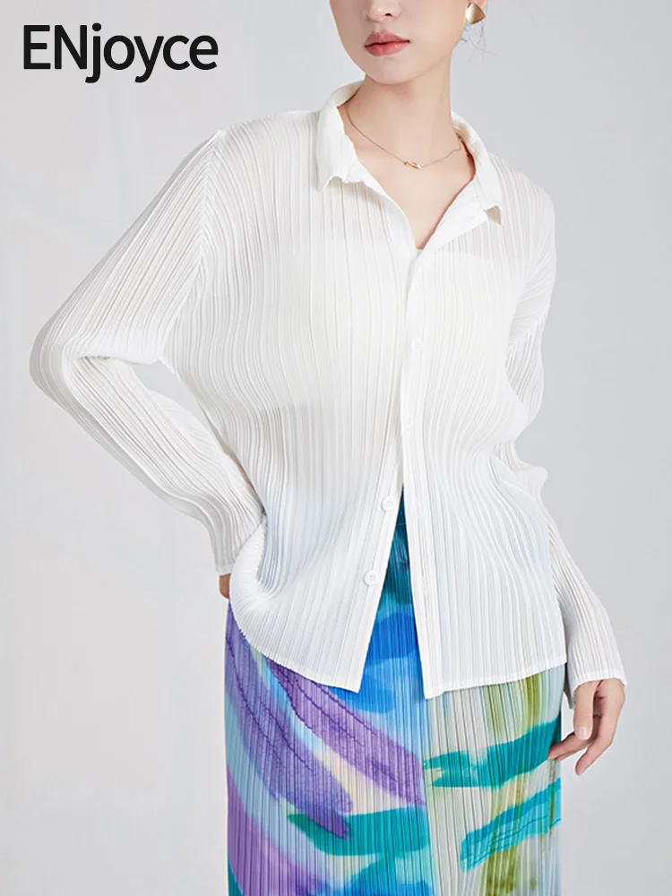 ENjoyce Women Vintage Pleated Shirts Ladies Elegant Workwear Long Sleeve Top Korean Fashion Slim Blouse Spring Fall
ENjoyce Women Vintage Pleated Shirts Ladies Elegant Workwear Long Sleeve Top Korean Fashion Slim Blouse Spring Fall