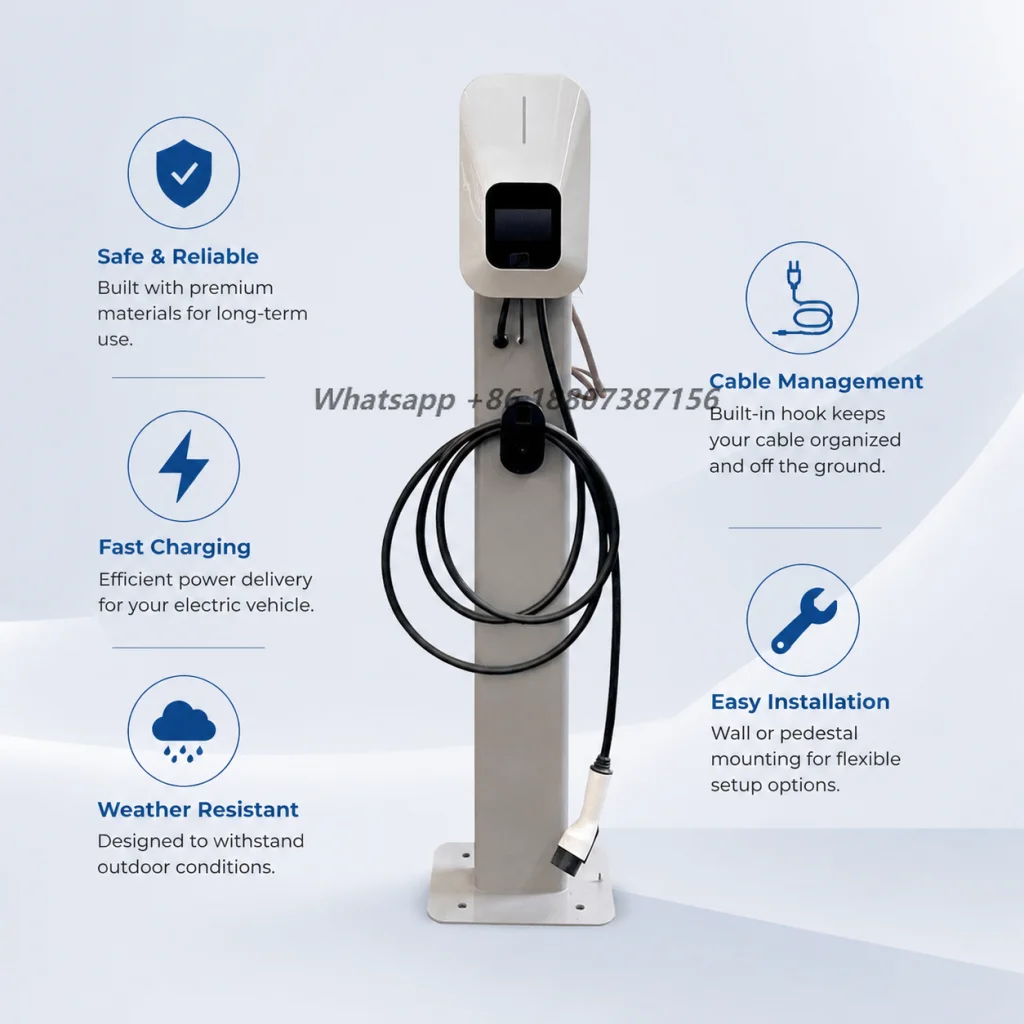 Smart 7kW AC EV Charging Station Commercial Grade kWh Metering RFID APP Payment Management
Smart 7kW AC EV Charging Station Commercial Grade kWh Metering RFID APP Payment Management