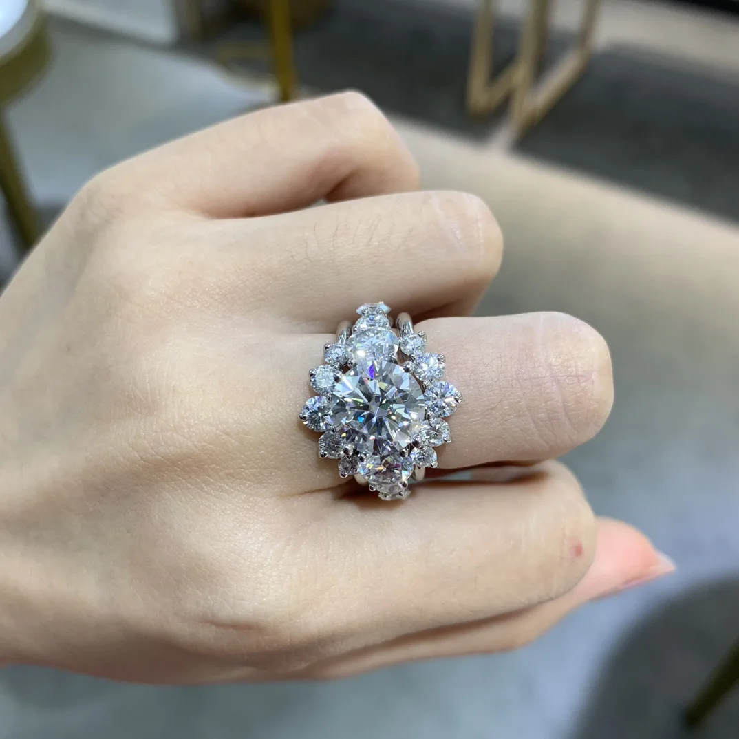 LYEE CYEE 925 sterling silver full diamond round 10.0mm 4-carat all moissanite silver gold-plated ring for men and women, elegant style engagement and wedding rings, Valentine's Day gifts, birthday/holiday jewelry
LYEE CYEE 925 sterling silver full diamond round 10.0mm 4-carat all moissanite silver gold-plated ring for men and women, elegant style engagement and wedding rings, Valentine's Day gifts, birthday/holiday jewelry