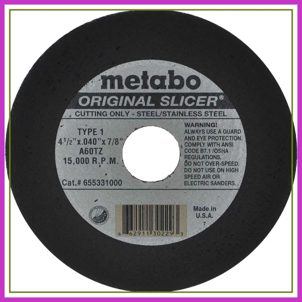 4-1/2" x .040" Cut-Off Wheel for Steel, 100 Pack
4-1/2" x .040" Cut-Off Wheel for Steel, 100 Pack