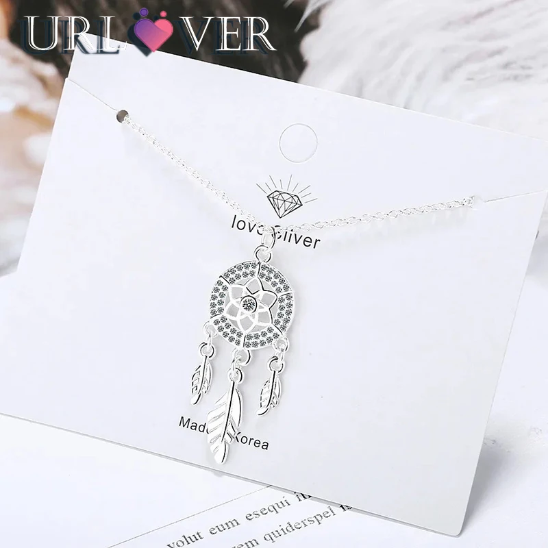 URLOVER S925 Sterling Silver Dream Catcher Necklace For Women Simple Carved Zircon Clavicle Necklace
URLOVER S925 Sterling Silver Dream Catcher Necklace For Women Simple Carved Zircon Clavicle Necklace