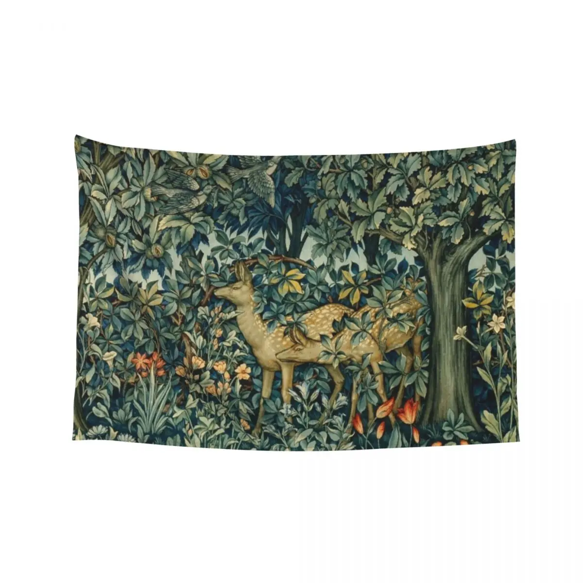 GREENERY,TWO DOES AND BIRDS IN FOREST BlueGreen Floral Tapestry Wall Hanging Wall Tapestry
GREENERY,TWO DOES AND BIRDS IN FOREST BlueGreen Floral Tapestry Wall Hanging Wall Tapestry