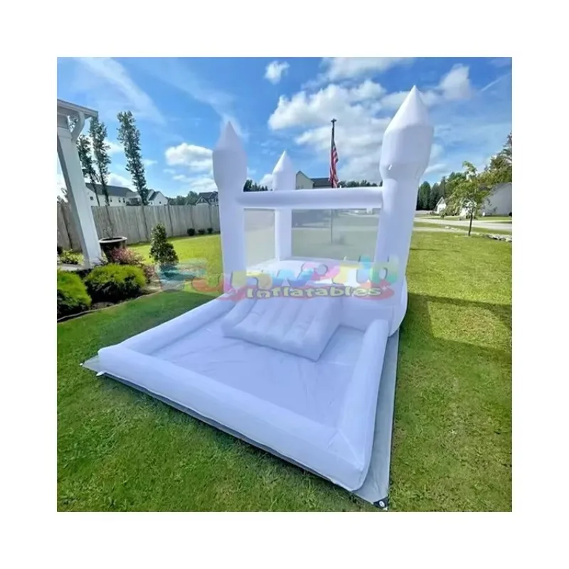 White PVC Bouncy Castle for Kids Indoor and Outdoor Wedding Party Inflatable Jumping Trampoline Ball Pit with Bounce House
White PVC Bouncy Castle for Kids Indoor and Outdoor Wedding Party Inflatable Jumping Trampoline Ball Pit with Bounce House