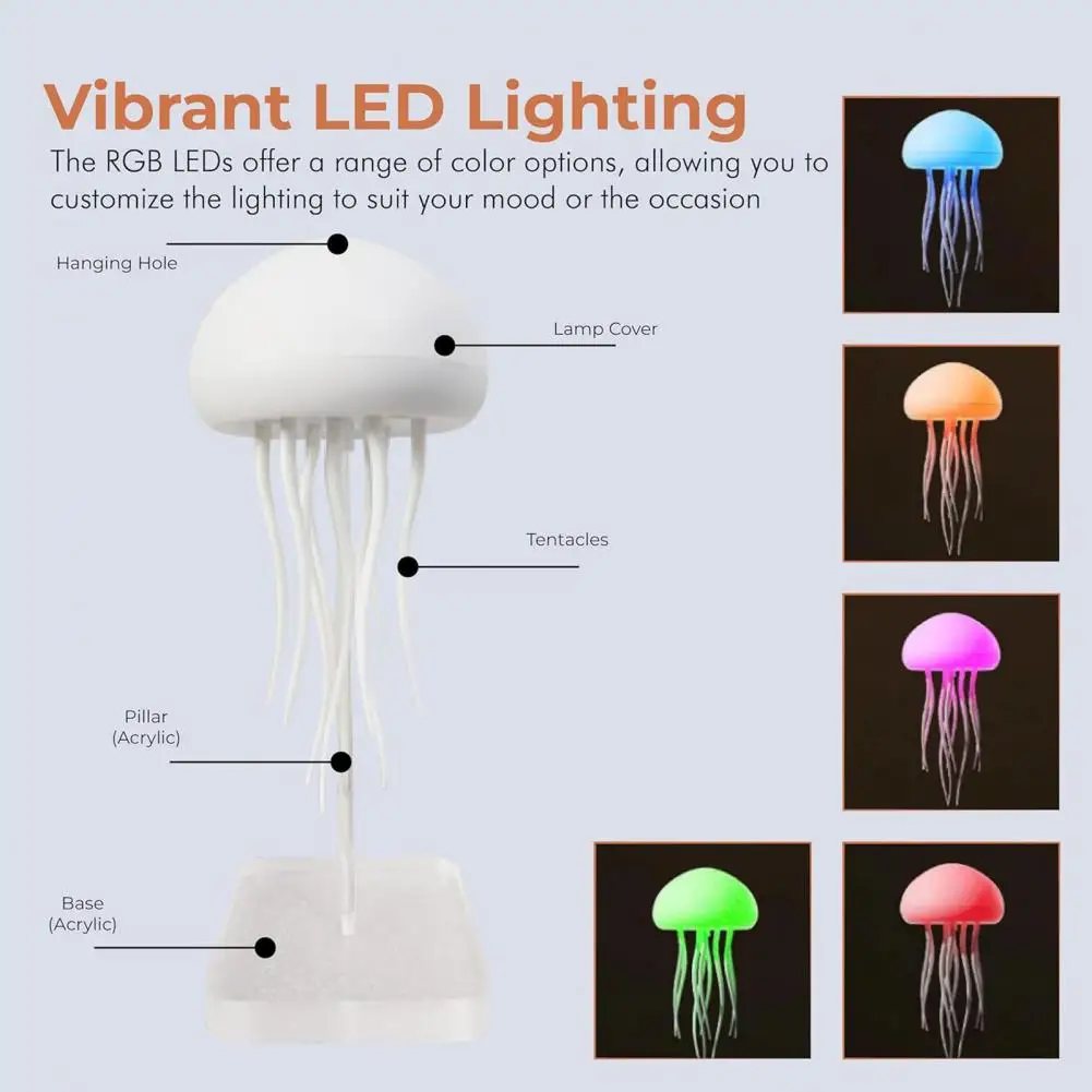 Stress Reduction Light Mesmerizing Jellyfish Lamp with Dancing Legs 17 Rgb Colors Usb Rechargeable Desktop Decoration Unique
Stress Reduction Light Mesmerizing Jellyfish Lamp with Dancing Legs 17 Rgb Colors Usb Rechargeable Desktop Decoration Unique