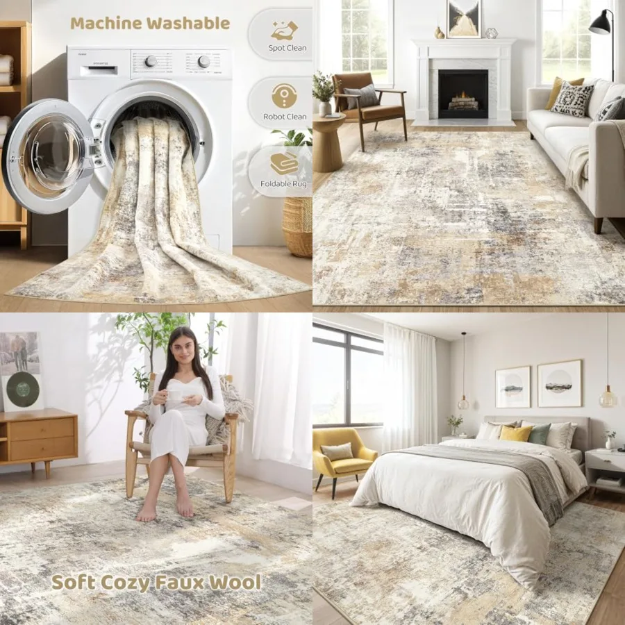 8x10 Area Rugs Living Room: Washable Large Neutral Modern Soft Rug Stain Resistant Indoor Floor Non-Slip Accent Carpet for Bedr
8x10 Area Rugs Living Room: Washable Large Neutral Modern Soft Rug Stain Resistant Indoor Floor Non-Slip Accent Carpet for Bedr
