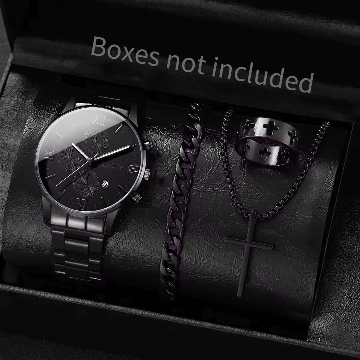 4PCS/Set Fashion Men Business Watches Luxury Men's Roma Dial Calendar Quartz Watch Jewelry Set Reloj Hombre(Without Box)
4PCS/Set Fashion Men Business Watches Luxury Men's Roma Dial Calendar Quartz Watch Jewelry Set Reloj Hombre(Without Box)