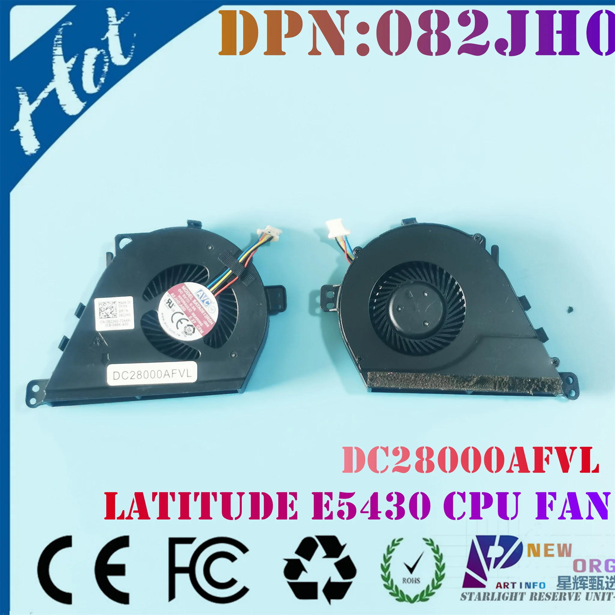 Laptop Heatsink cooling Fan For DELL LAITUDE E5430 CPU Fan DC28000AFVL 082JH0 BATA0613R5H DC5V 0.3A
Laptop Heatsink cooling Fan For DELL LAITUDE E5430 CPU Fan DC28000AFVL 082JH0 BATA0613R5H DC5V 0.3A
