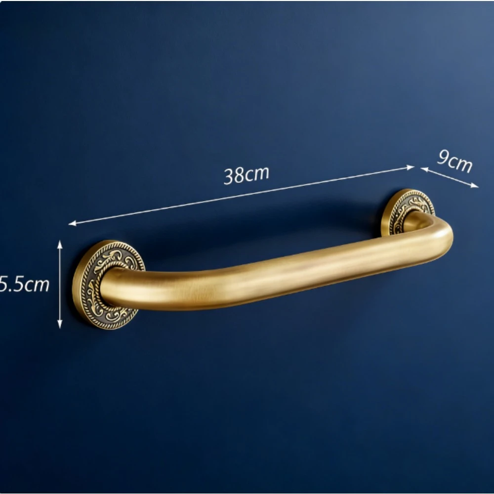 Нескользящая ручка из цельной латуни, безопасный поручень для ванной комнаты
Нескользящая ручка из цельной латуни, безопасный поручень для ванной комнаты