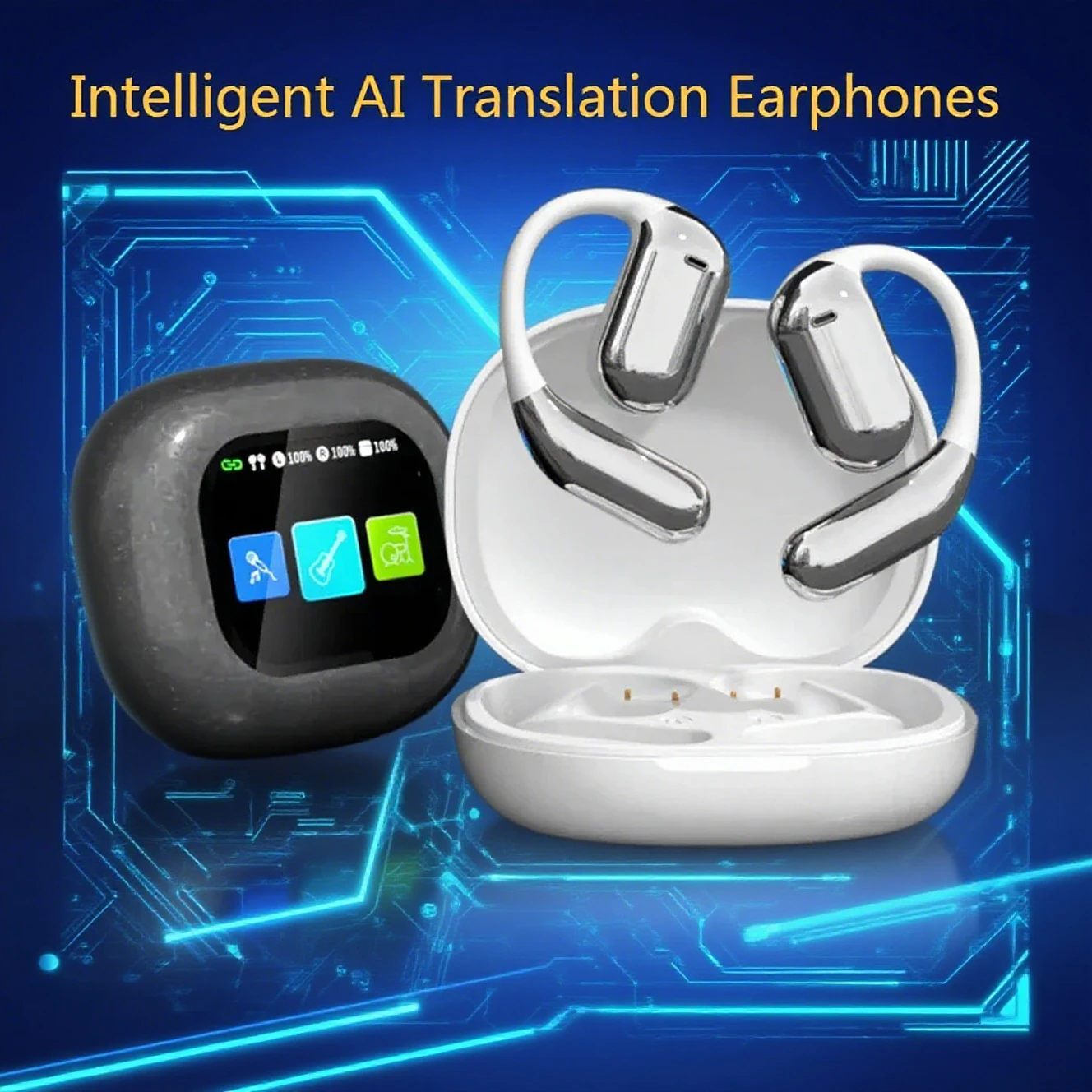New Intelligent AI Translation Earphones Touch Screen HIFI Sound Quality Bluetooth 5.4 Earphones IPX7 Waterproof Noise Reduction
New Intelligent AI Translation Earphones Touch Screen HIFI Sound Quality Bluetooth 5.4 Earphones IPX7 Waterproof Noise Reduction