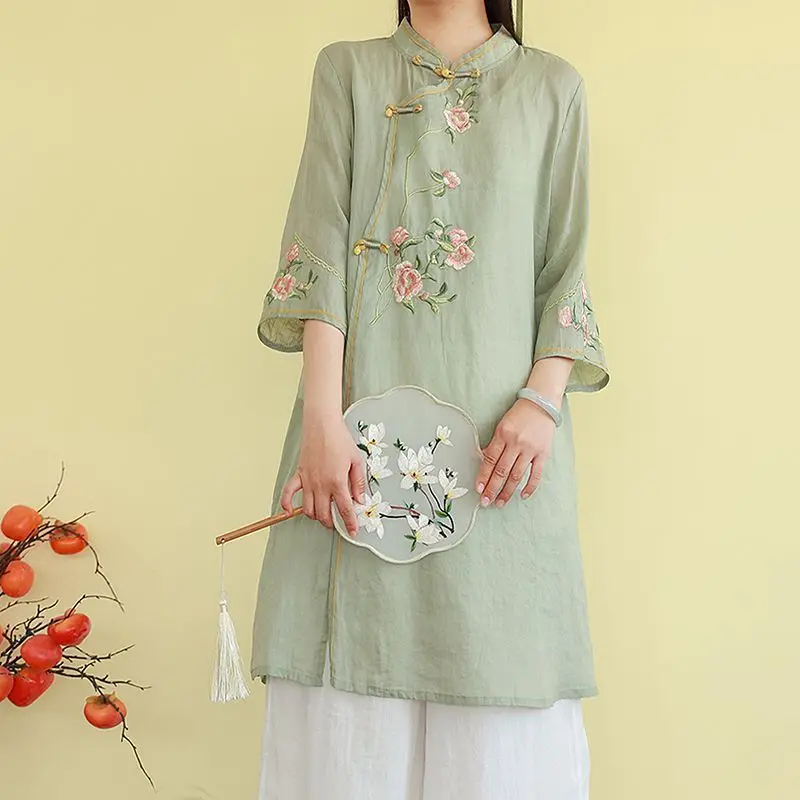 plus Size Women's Cotton Linen T-Shirt Mid-Length Embroidered Base Shirt Slimming Top Summer New Style Comfortable Breathable
plus Size Women's Cotton Linen T-Shirt Mid-Length Embroidered Base Shirt Slimming Top Summer New Style Comfortable Breathable