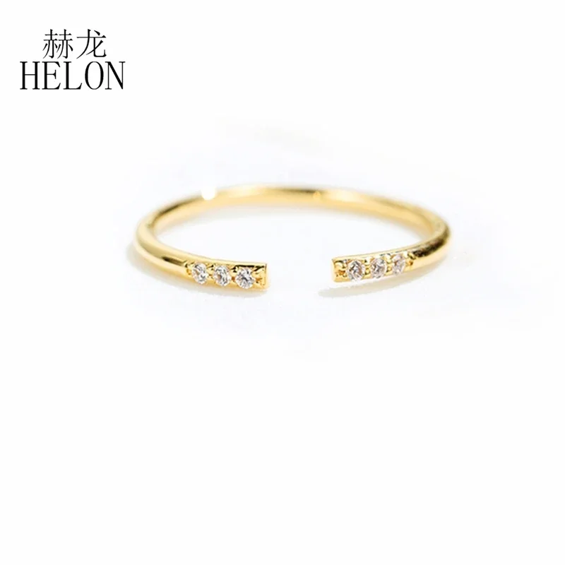 HELON Solid 14k Yellow Gold Simple Open Natural Diamond Ring Women Diamonds Wedding matching Band Fine Jewelry Gift
HELON Solid 14k Yellow Gold Simple Open Natural Diamond Ring Women Diamonds Wedding matching Band Fine Jewelry Gift