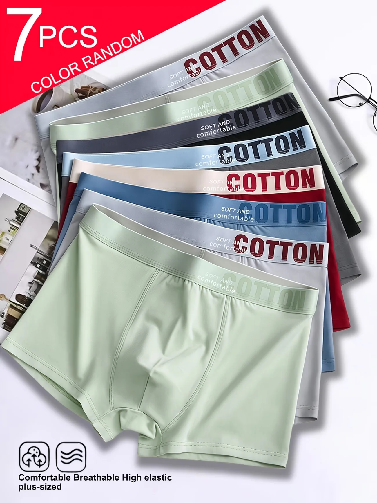 7pcs BROVANIC Men's Cotton Boxer Briefs Underwear - Soft Breathable Low-Rise Multi-Color Assortment
7pcs BROVANIC Men's Cotton Boxer Briefs Underwear - Soft Breathable Low-Rise Multi-Color Assortment