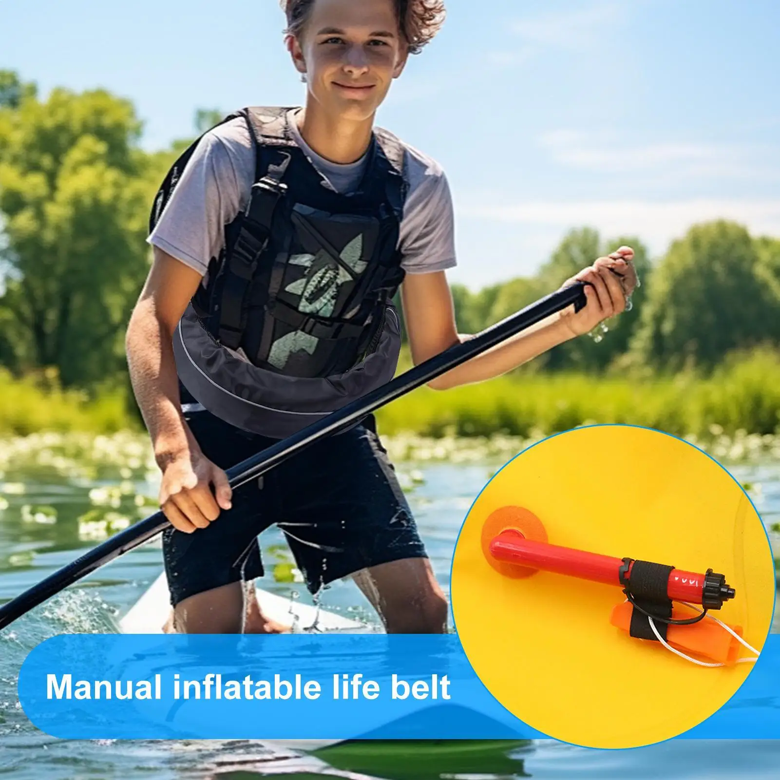 Waist Life Preserver Belt Reusable Inflating Waist Belt Reusable Safety Accessories For Kayaking Boating Surfing Paddleboarding
Waist Life Preserver Belt Reusable Inflating Waist Belt Reusable Safety Accessories For Kayaking Boating Surfing Paddleboarding