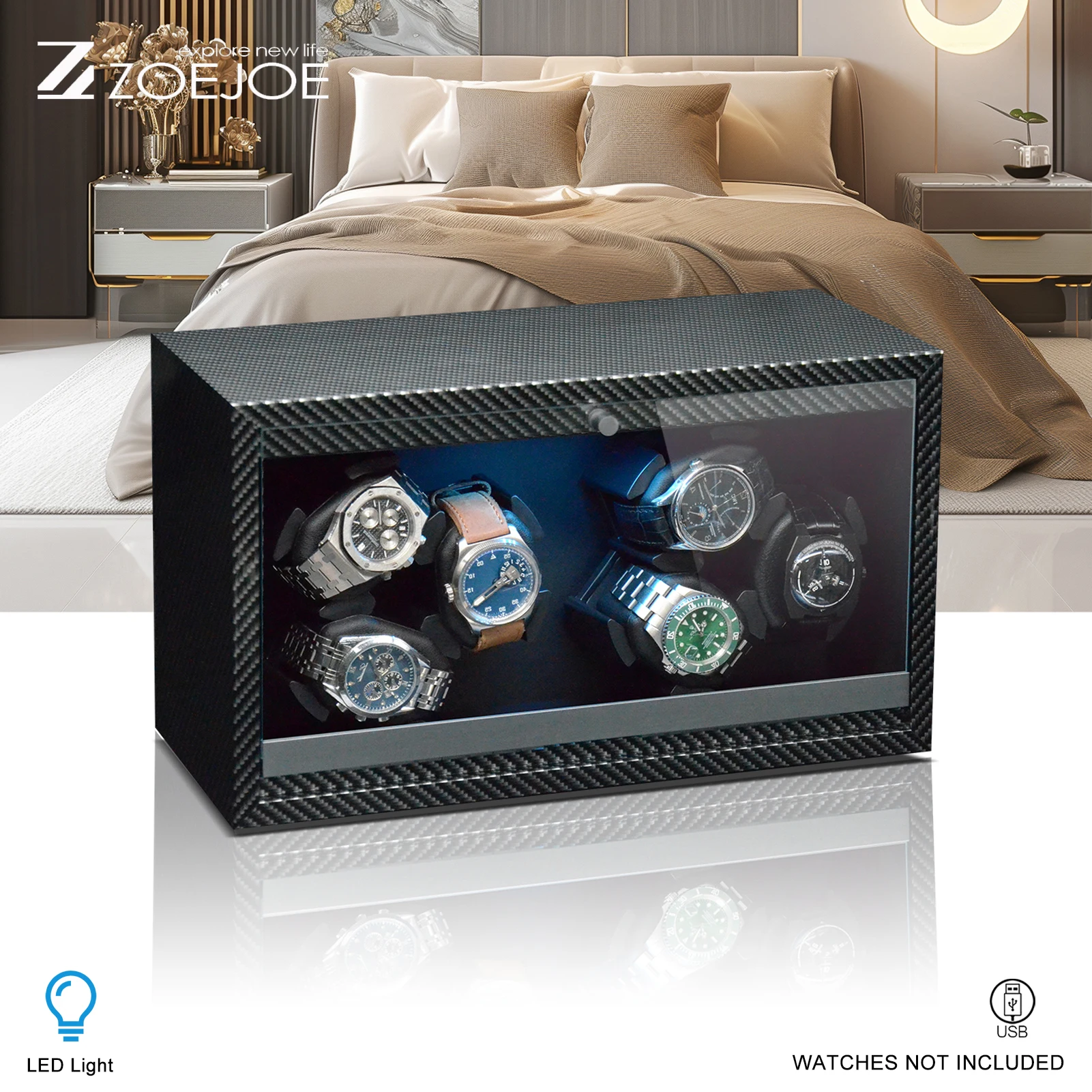 ZOEJOE 3 Slots 6 Slots Automatic Watch Winders USB Cable Low Noise Watch Storage Box Pu Leather Carbon Fiber Color
ZOEJOE 3 Slots 6 Slots Automatic Watch Winders USB Cable Low Noise Watch Storage Box Pu Leather Carbon Fiber Color