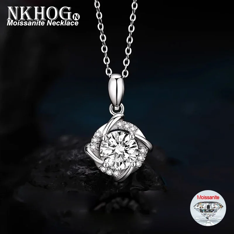 925 Sterling Silver Jewelry Real Moissanite Pendant Lucky Necklace 1ct D Color VVS1 Pass Diamond Test Wedding Necklaces Gift
925 Sterling Silver Jewelry Real Moissanite Pendant Lucky Necklace 1ct D Color VVS1 Pass Diamond Test Wedding Necklaces Gift