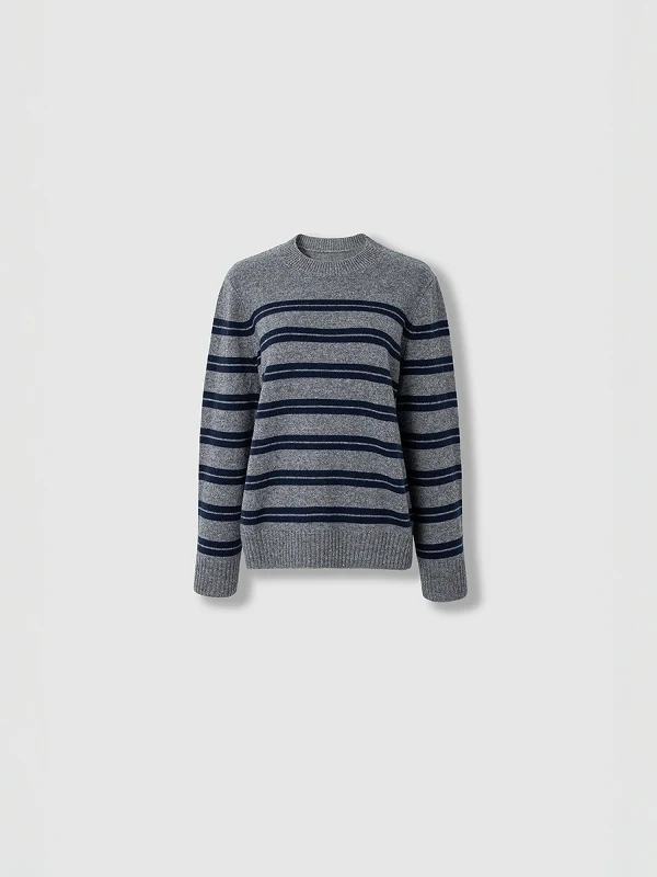 Женский вязаный свитер больших размеров: полосатый шерстяной свитер с круглым вырезом и длинными рукавами, свободного кроя, для повседневной носки, зимний, коллекция 9 апреля
Женский вязаный свитер больших размеров: полосатый шерстяной свитер с круглым вырезом и длинными рукавами, свободного кроя, для повседневной носки, зимний, коллекция 9 апреля