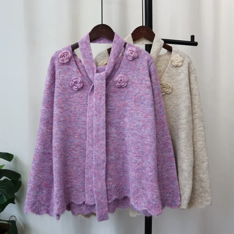 Pullovers Women Tops Knitted Rose V Neck Autumn Winter Full Sleeve Floral Casual Loose Elegant Maxi Sweaters Warm Jumpers
Pullovers Women Tops Knitted Rose V Neck Autumn Winter Full Sleeve Floral Casual Loose Elegant Maxi Sweaters Warm Jumpers