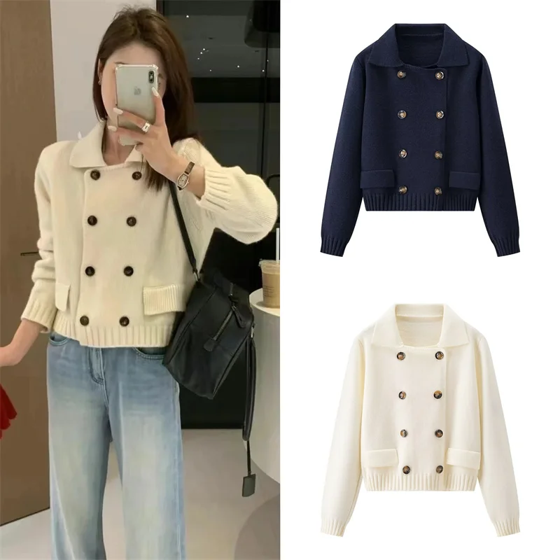 Женская куртка, осень 2024, новые поступления, однотонный двубортный кардиган с длинными рукавами, простой и модный
Женская куртка, осень 2024, новые поступления, однотонный двубортный кардиган с длинными рукавами, простой и модный