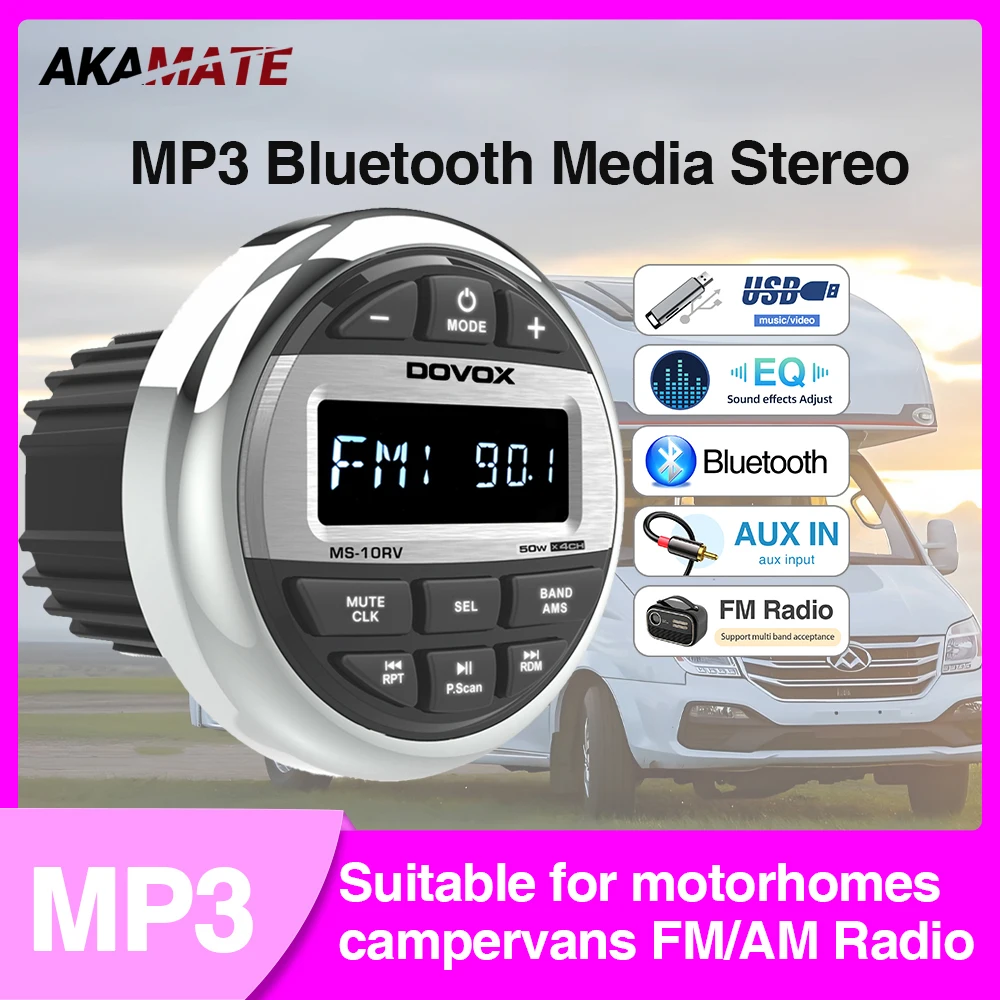 For RV Car Radio Bluetooth MP3 Music EQ Digital Media Player for ATV UTV Trolley Boat Marine Stereo 200W Speaker FM AM Antenna
For RV Car Radio Bluetooth MP3 Music EQ Digital Media Player for ATV UTV Trolley Boat Marine Stereo 200W Speaker FM AM Antenna