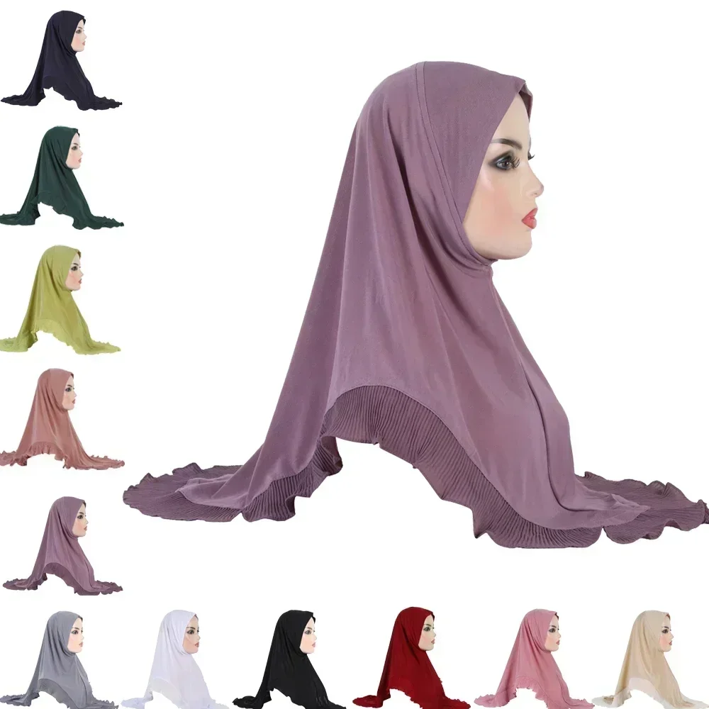 High Quality Muslim Amira Hijab with Ruffles Pull On Islamic Scarf Head Wrap Pray Scarves Women Headwear Headscarf Turban Hat
High Quality Muslim Amira Hijab with Ruffles Pull On Islamic Scarf Head Wrap Pray Scarves Women Headwear Headscarf Turban Hat