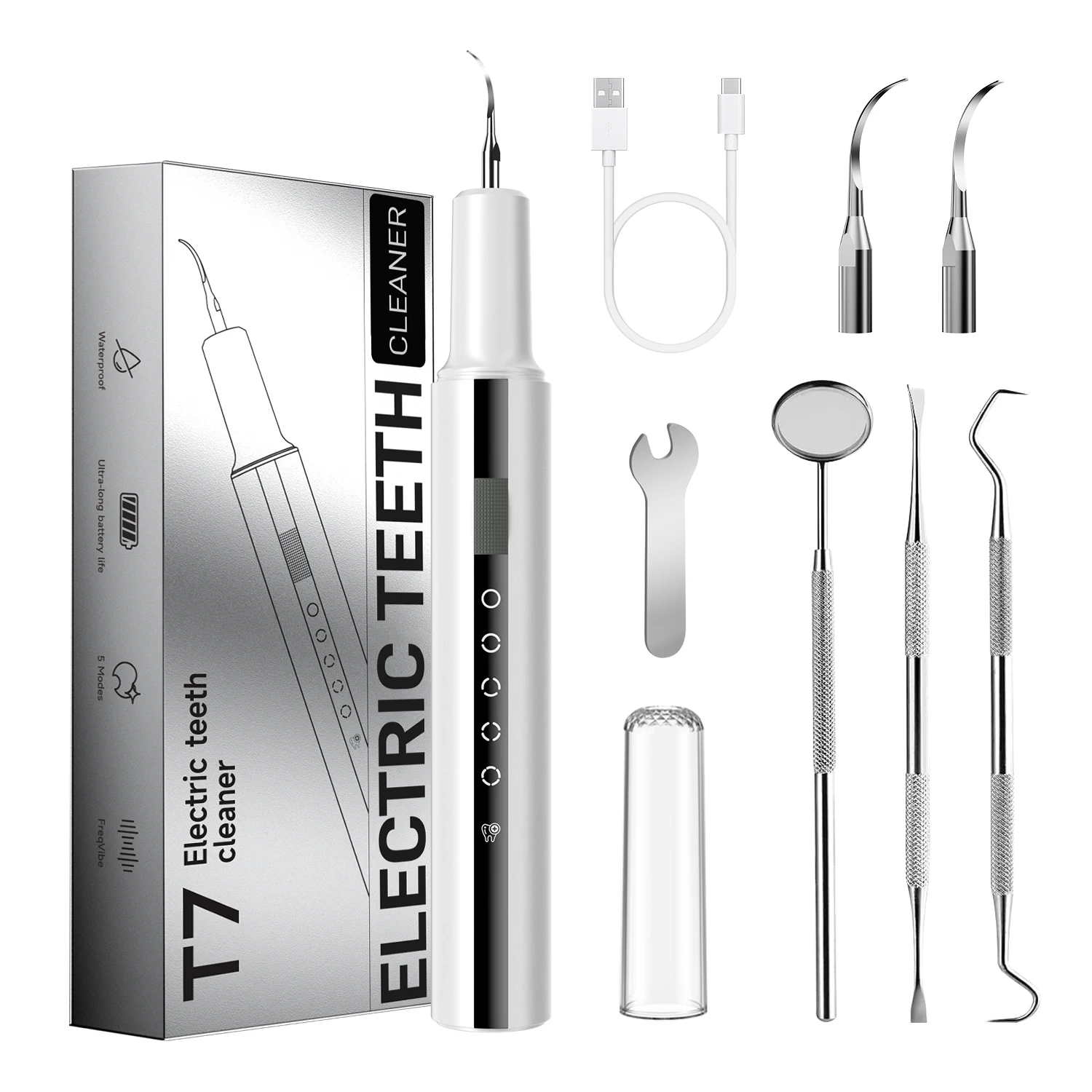 Electric Ultrasonic Tooth Cleaner For Teeth Tartar Eliminator Waterproof IPX6 Plaque Stains Remover Oral Teeth Tartar Remover
Electric Ultrasonic Tooth Cleaner For Teeth Tartar Eliminator Waterproof IPX6 Plaque Stains Remover Oral Teeth Tartar Remover