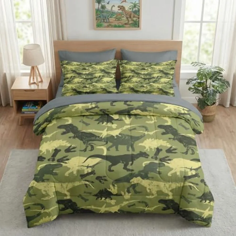 Comforter Set Size, Dino 7 Pcs Bedding for and Adults, Cute Funny Green Bed Sheet Sets with Fitted Sheet 2 Pillowcases and 2 Sh
Comforter Set Size, Dino 7 Pcs Bedding for and Adults, Cute Funny Green Bed Sheet Sets with Fitted Sheet 2 Pillowcases and 2 Sh