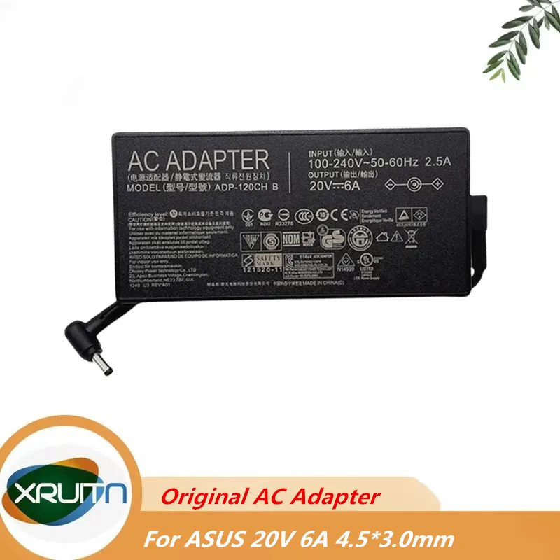 Genuine ADP-120VH B 20V 6A 120W 4.5x3.0mm A17-120P2A Thin AC Adapter For ASUS Laptop Power Supply Charger
Genuine ADP-120VH B 20V 6A 120W 4.5x3.0mm A17-120P2A Thin AC Adapter For ASUS Laptop Power Supply Charger
