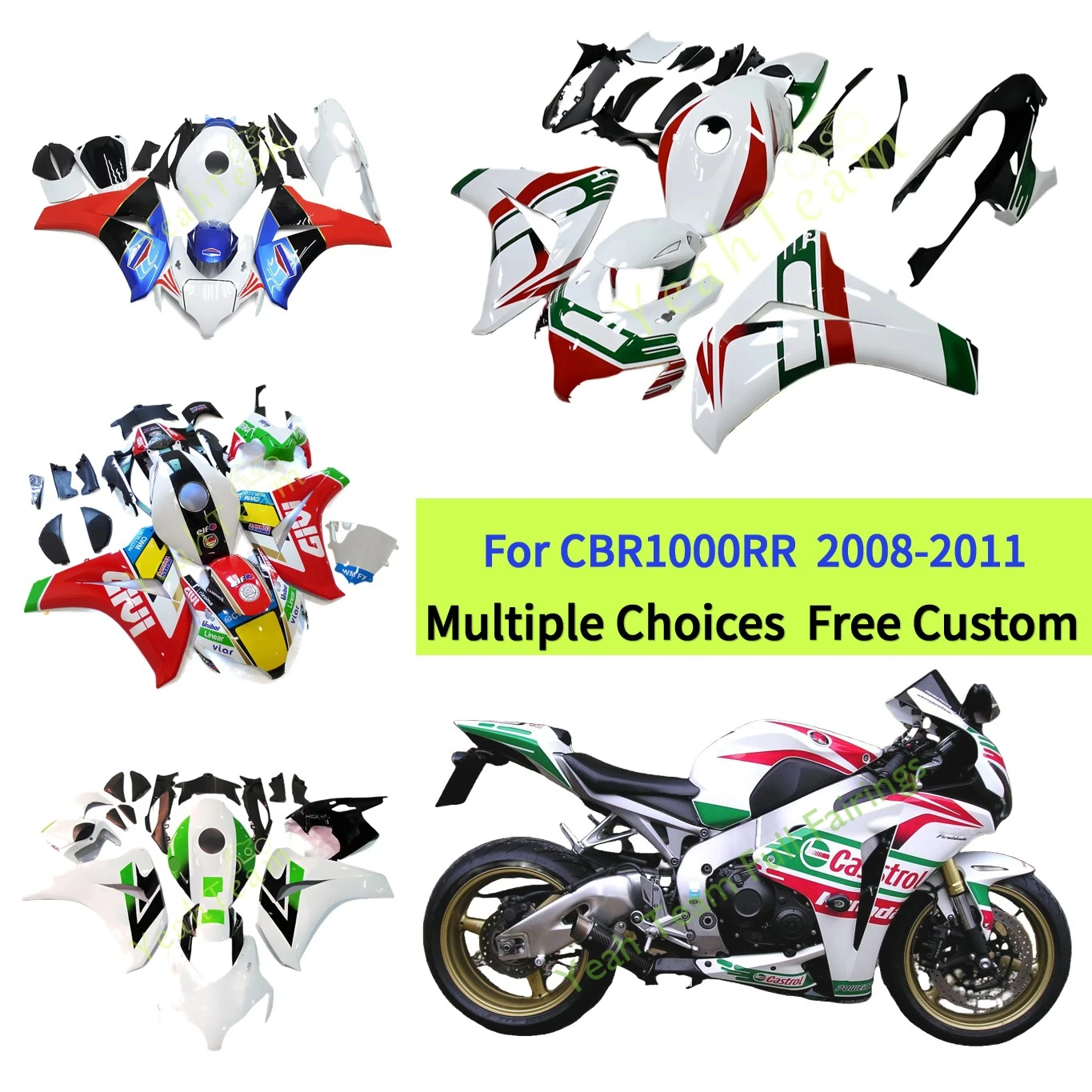 Motorcycle Whole Fairing kit For HONDA CBR1000RR 2008 2009 2010 2011 Bodykits Housing CBR 1000RR 08-11 CBR 1000,red/green/white
Motorcycle Whole Fairing kit For HONDA CBR1000RR 2008 2009 2010 2011 Bodykits Housing CBR 1000RR 08-11 CBR 1000,red/green/white