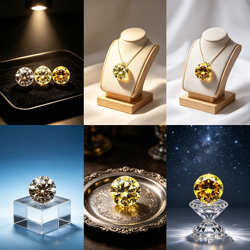Golden Vivi Yellow Champagne Moissanite Stone Round Cut 0.1-10ct GRA Certified Moissanita Diamonds Pass Tester with Certificate
Golden Vivi Yellow Champagne Moissanite Stone Round Cut 0.1-10ct GRA Certified Moissanita Diamonds Pass Tester with Certificate