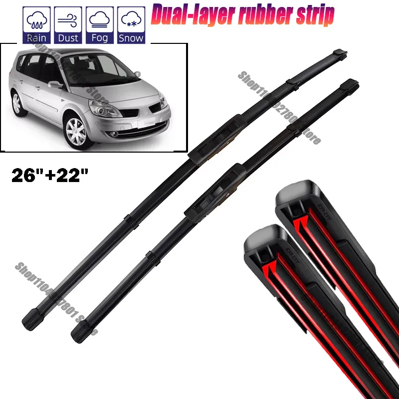 2pcs Wiper Front Wiper Blades For Renault Scenic 2 / Grand 2005 - 2009 Windshield Windscreen Window Brushes 26"22"2005 200 6
2pcs Wiper Front Wiper Blades For Renault Scenic 2 / Grand 2005 - 2009 Windshield Windscreen Window Brushes 26"22"2005 200 6